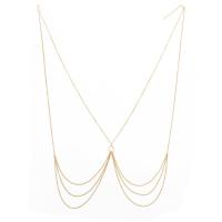 Body Chain Jewelry, Zinc Alloy, with 3inch extender chain, gold color plated, adjustable & twist oval chain & with rhinestone Approx 19.3 Inch, Approx  15.9 Inch, Approx  20.9 Inch, Approx  24 Inch 