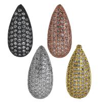 Cubic Zirconia Micro Pave Brass Pendant, Teardrop, plated, micro pave cubic zirconia Approx 1mm 