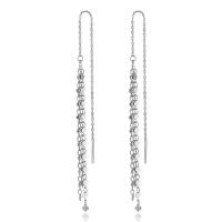 Hilo de plata esterlina través Pendientes, plata de ley 925, para mujer, 72mm, 150mm, Vendido por Par