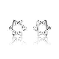 Sterling Silver Stud Earring, argent sterling 925, Hexagram, pour femme Vendu par paire