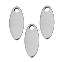 Stainless Steel Pendants, Flat Oval, original color Approx 1.5mm 