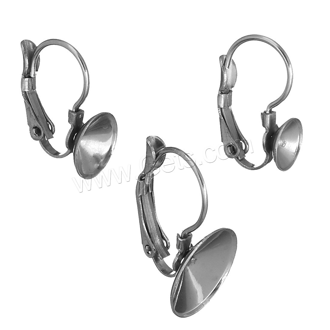 Stainless Steel Lever Back Earring Blank, different size for choice, original color, Sold By PC