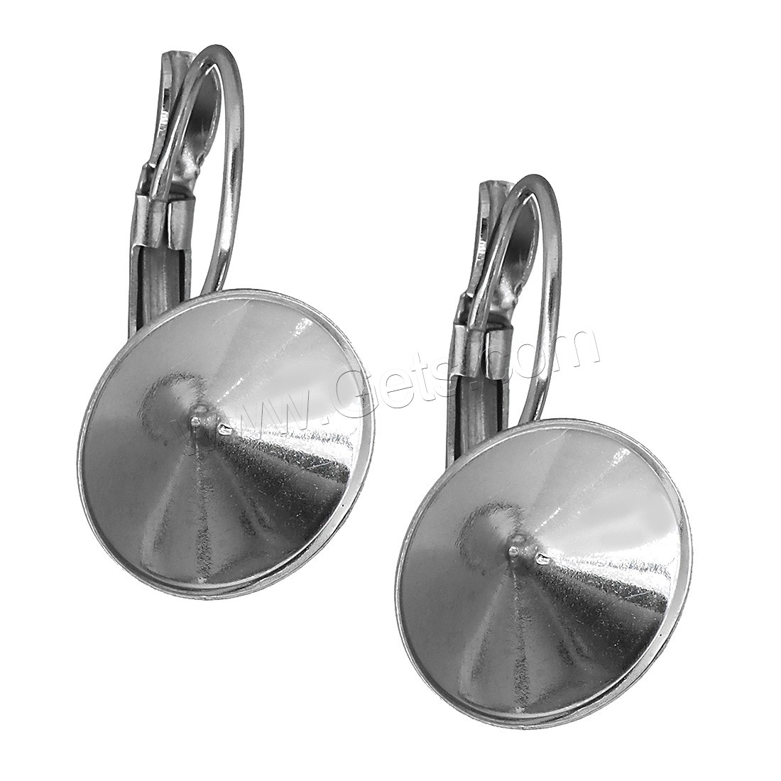 Stainless Steel Lever Back Earring Blank, different size for choice, original color, Sold By PC