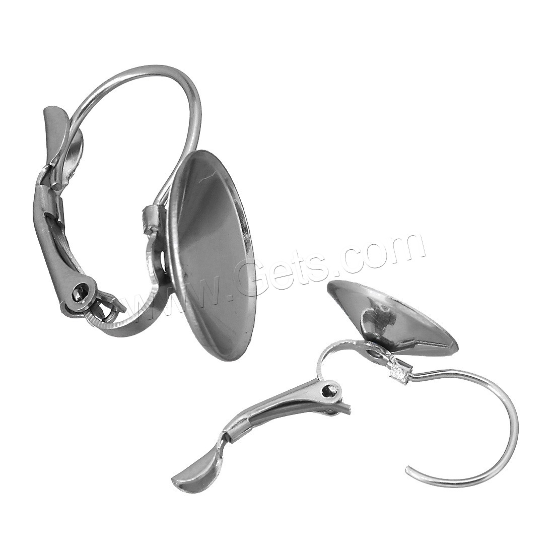 Stainless Steel Lever Back Earring Blank, different size for choice, original color, Sold By PC