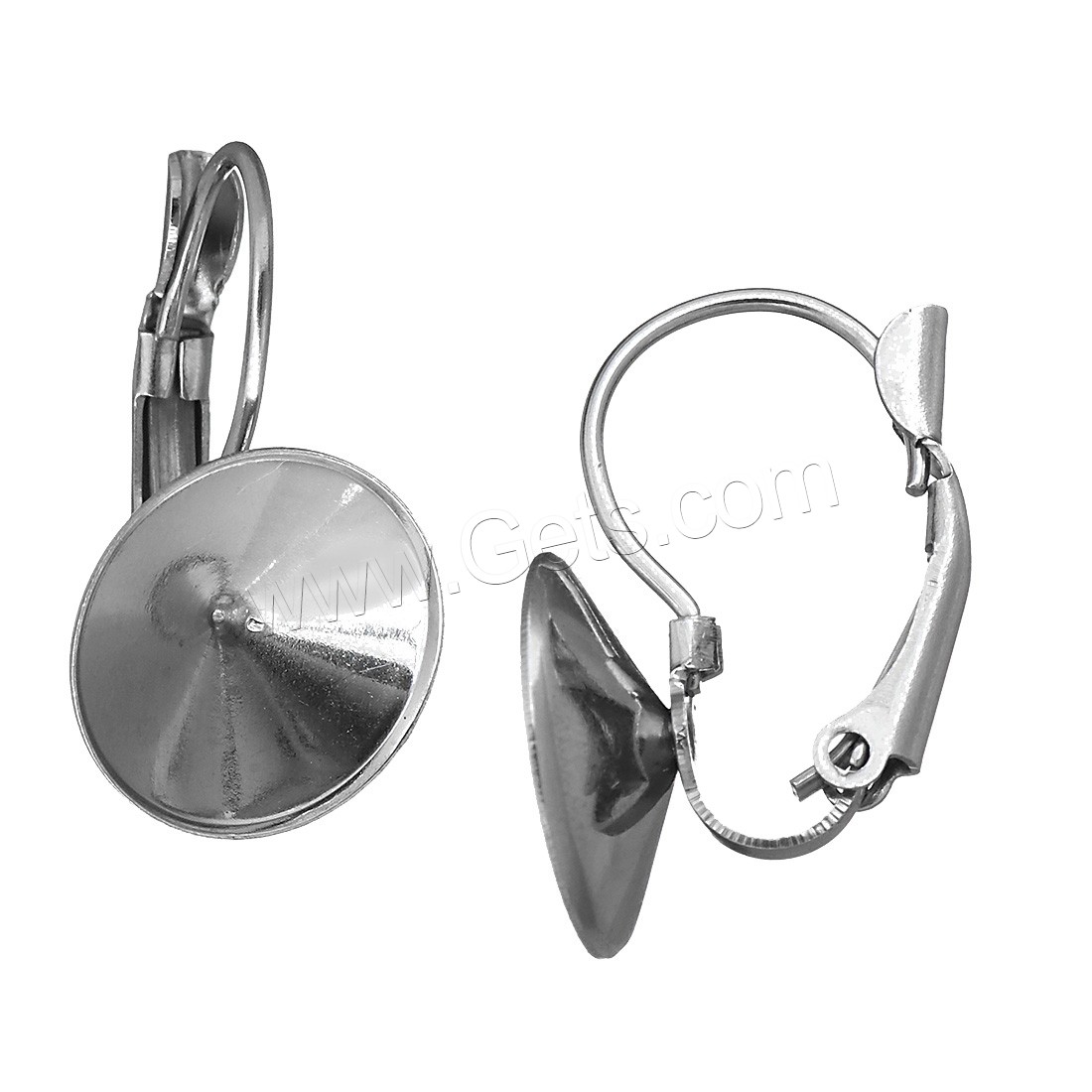 Stainless Steel Lever Back Earring Blank, different size for choice, original color, Sold By PC