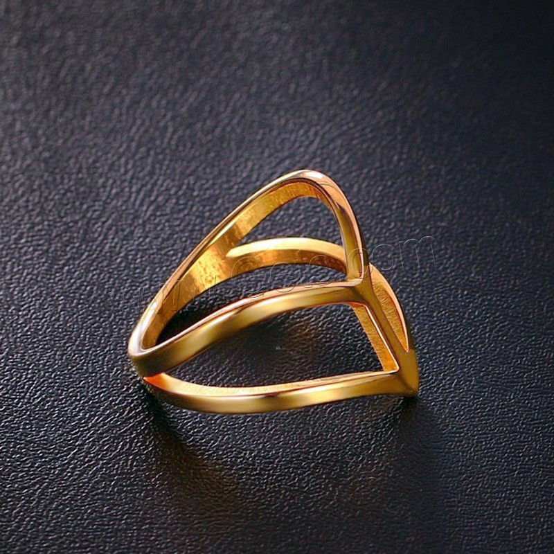 Edelstahl Fingerring, goldfarben plattiert, verschiedene Größen vorhanden & für Frau, 11mm, verkauft von PC