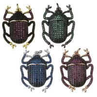 Animal Brass Pendants, Insect, plated, micro pave cubic zirconia Approx 3mm 