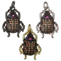 Animal Brass Pendants, Insect, plated, micro pave cubic zirconia Approx 3mm 