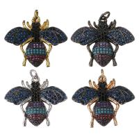 Animal Brass Pendants, Insect, plated, micro pave cubic zirconia Approx 3mm 