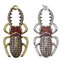 Animal Brass Pendants, Insect, plated, micro pave cubic zirconia Approx 3mm 