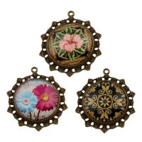 Zinc Alloy Jewelry Pendants, antique bronze color plated & epoxy gel, lead & cadmium free Approx 2.5mm 