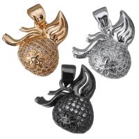 Cubic Zirconia Micro Pave Brass Pendant, plated, micro pave cubic zirconia Approx 