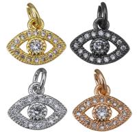 Cubic Zirconia Micro Pave Brass Pendant, Eye, plated, micro pave cubic zirconia Approx 3mm 