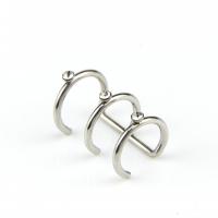 Stainless Steel Ear Cuff Clip-on Earring, plated, three layers & with rhinestone 