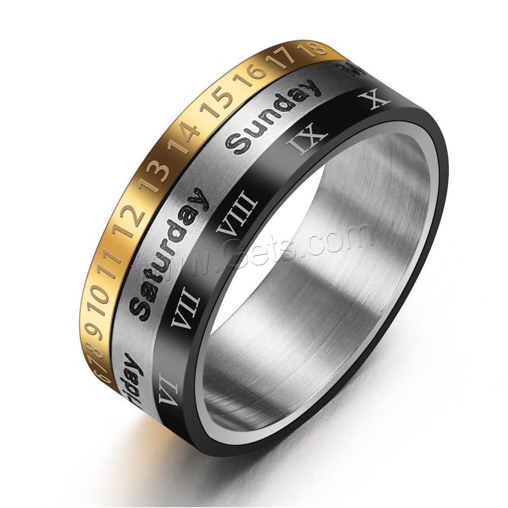 Men Stainless Steel Ring in Bulk, plated, with number pattern & different size for choice & with letter pattern & for man, Sold By PC