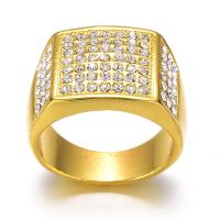 alliage de zinc bague, Placage de couleur d'or, normes différentes pour le choix & pour homme & avec strass, 18mm, Vendu par PC