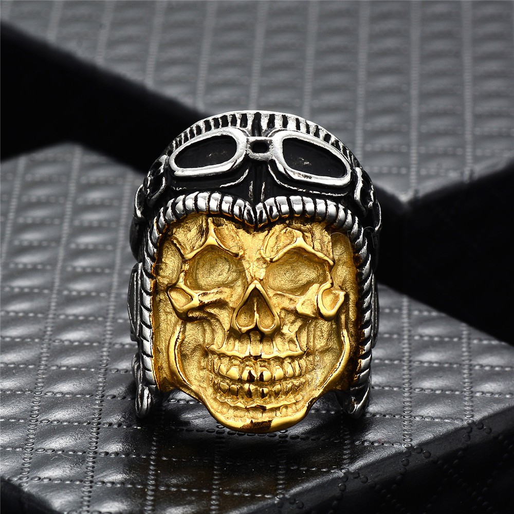 Zinc Alloy Finger Ring, Skull, plated, different size for choice & for man, Sold By PC