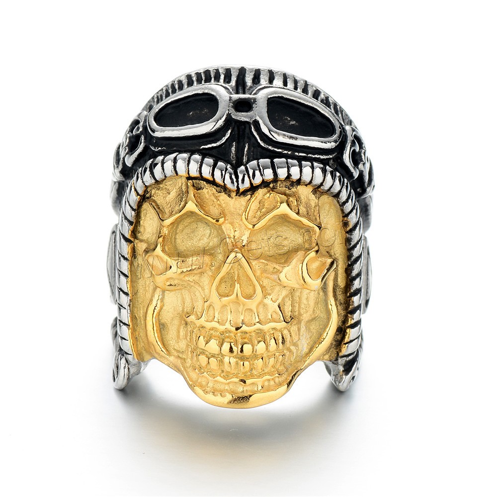 Zinc Alloy Finger Ring, Skull, plated, different size for choice & for man, Sold By PC