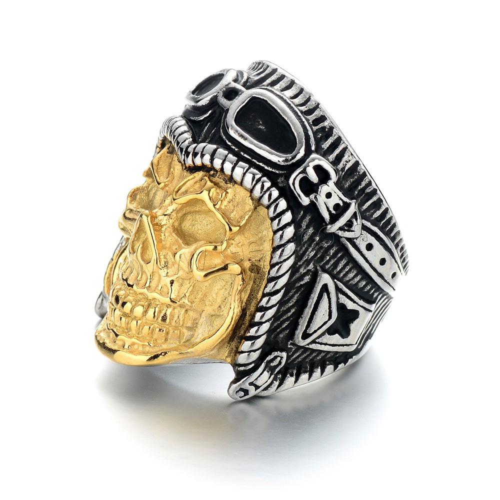 Zinc Alloy Finger Ring, Skull, plated, different size for choice & for man, Sold By PC