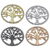 Pendentifs en laiton zircon cubique (CZ), arbre, Placage, pavé de micro zircon & double trou, plus de couleurs à choisir Environ Vendu par PC