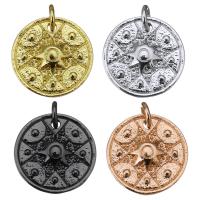 Brass Jewelry Pendants, Flat Round, plated Approx 3mm 