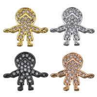 Cubic Zirconia Micro Pave Brass Connector, Couple, plated, micro pave cubic zirconia & 1/1 loop Approx 1mm 