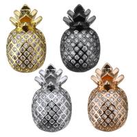 Cubic Zirconia Micro Pave Brass Pendant, Pineapple, plated, micro pave cubic zirconia Approx 