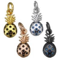 Cubic Zirconia Micro Pave Brass Pendant, Pineapple, plated, micro pave cubic zirconia Approx 3mm 