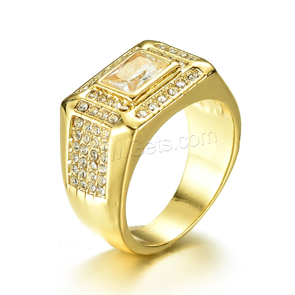 alliage de zinc bague, Placage de couleur d'or, normes différentes pour le choix & pour homme & avec strass, Vendu par PC