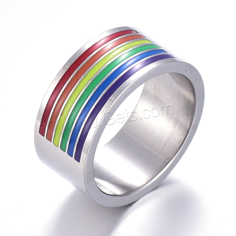 Enamel Stainless Steel Finger Ring, Unisex & different size for choice, original color, 10mm, Sold By PC