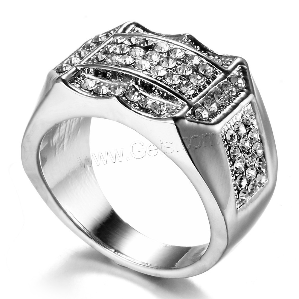 alliage de zinc bague, Placage, normes différentes pour le choix & pour homme & avec strass, plus de couleurs à choisir, 11.45mm, Vendu par PC