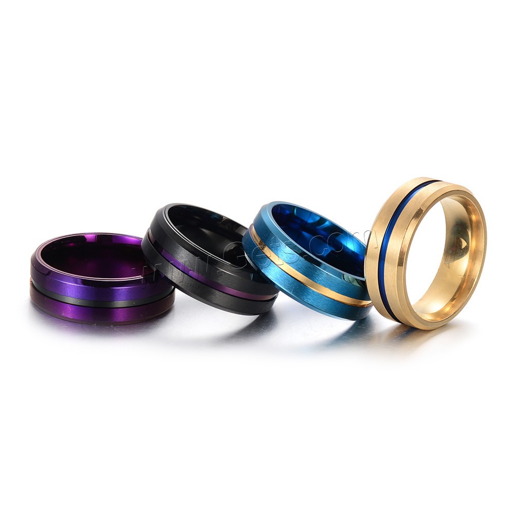 Men Stainless Steel Ring in Bulk, plated, different size for choice & for man, more colors for choice, 8mm, Sold By PC