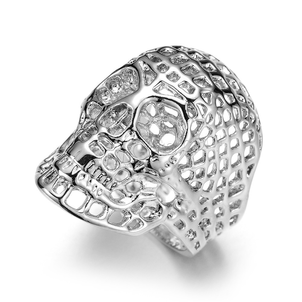 alliage de zinc bague, crane, Placage, le style de punk & normes différentes pour le choix & pour homme & creux, plus de couleurs à choisir, 20.3mm, Vendu par PC