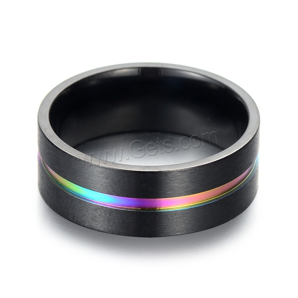 Stainless Steel Finger Ring, black ionic, Unisex & different size for choice, 8mm, Sold By PC