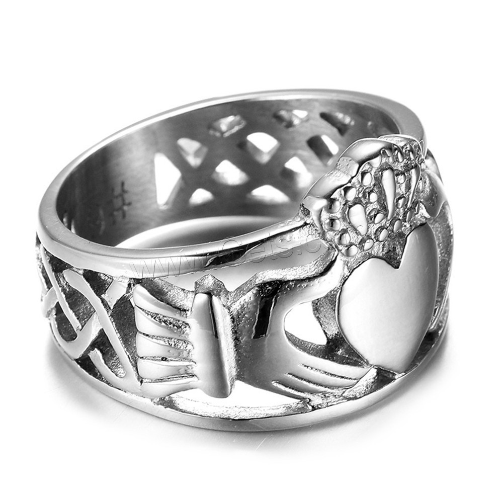 Zinc Alloy Finger Ring, silver color plated, Unisex & different size for choice & hollow, 15.23mm, Sold By PC