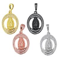 Cubic Zirconia Micro Pave Brass Pendant, plated, micro pave cubic zirconia Approx 