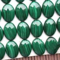 Malachite Cabochon, Oval, flat back, green 