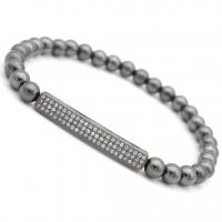 Brass Bracelets, plated, Unisex & micro pave cubic zirconia 35mm, 6mm Approx 7.28 Inch 