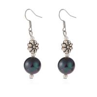 Plastic Pearl Zinc Alloy Earring, with Resin & Plastic Pearl, silver color plated, for woman 