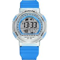 Colección de relojes PANARS®, El plastico, con Vidrio & acero inoxidable, chapado, prueba de rotura & 7 Luz de estado de ánimo LED & multifuncional & unisexo & LED & impermeable & luminoso, más colores para la opción, 48x16.5mm, 26.5mm, longitud:aproximado 9.8 Inch, Vendido por UD