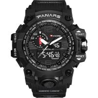 Colección de relojes PANARS®, Caucho de PU, con acero inoxidable & Acrílico, chapado, prueba de rotura & multifuncional & ajustable & LED & para hombre & impermeable & luminoso, más colores para la opción, 56x17.7mm, 27mm, longitud:aproximado 10 Inch, Vendido por UD