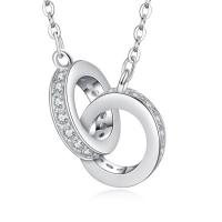 Zircon cubique Micro Pave collier en argent sterling, Argent sterling 925, avec 1.96inch chaînes de rallonge, Placage, chaîne ovale & pavé de micro zircon & pour femme, plus de couleurs à choisir, 11mm Environ 15.7 pouce, Vendu par brin