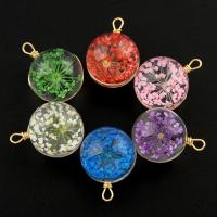 Pendentifs Murano fleur intérieur, chalumeau, Placage de couleur d'or, normes différentes pour le choix & modèles différents pour le choix & fleur intérieure Environ 2mm, Vendu par PC