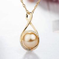 Argent sterling 925 Pendentif, avec Shell Pearl, Placage, pour femme & avec strass, plus de couleurs à choisir Environ 5mm, Vendu par PC