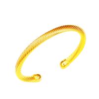 Aleación de cobre Brazalete, chapado en color dorado, para mujer, 6mm, diámetro interior:aproximado 60mm, Vendido por UD