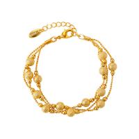 Aleación de cobre Pulsera, con 1.18inch extender cadena, chapado en color dorado, diferentes estilos para la opción & para mujer, longitud:aproximado 6.7 Inch, Vendido por Sarta