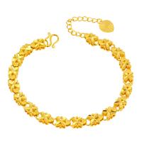 Aleación de cobre Pulsera, chapado en color dorado, para mujer, 6mm, longitud:aproximado 9.8 Inch, Vendido por Sarta