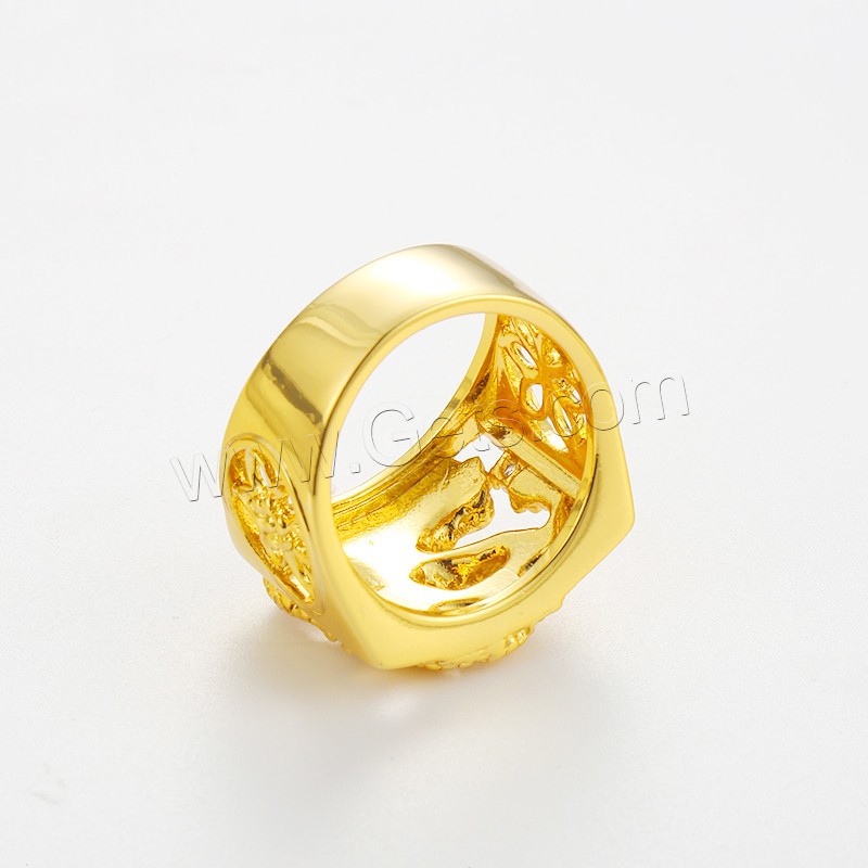 Alliage de cuivre bague, Placage de couleur d'or, normes différentes pour le choix & pour homme & avec strass, Vendu par PC