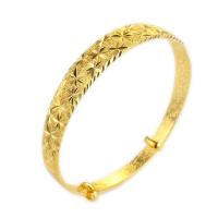 Aleación de cobre Brazalete, chapado en color dorado, para mujer, 12mm, diámetro interior:aproximado 62mm, Vendido por UD