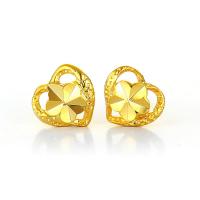 Pendientes de Perno de Aleación de Zinc, Corazón, chapado en color dorado, para mujer, 0.7x0.7mm, Vendido por Par